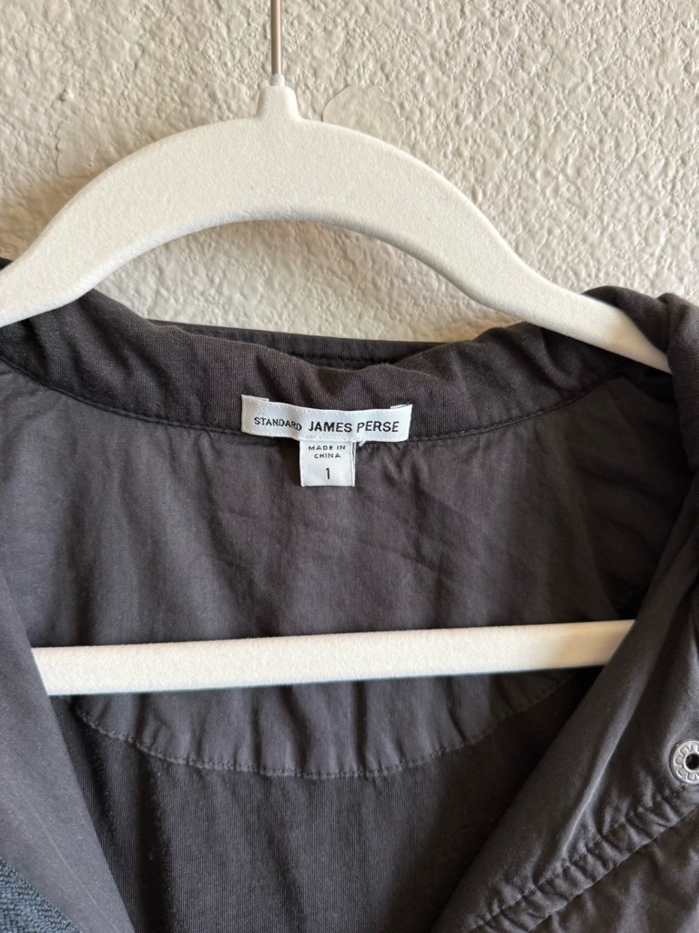 James Perse Charcoal Gray Lightweight Hooded Utility Jacket Size 1 Cotton Blend - Picture 5 of 10
